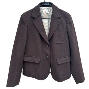 J. Crew Vintage Wool Blazer Brown 90s Classic Preppy Academia Professor vtg sz L